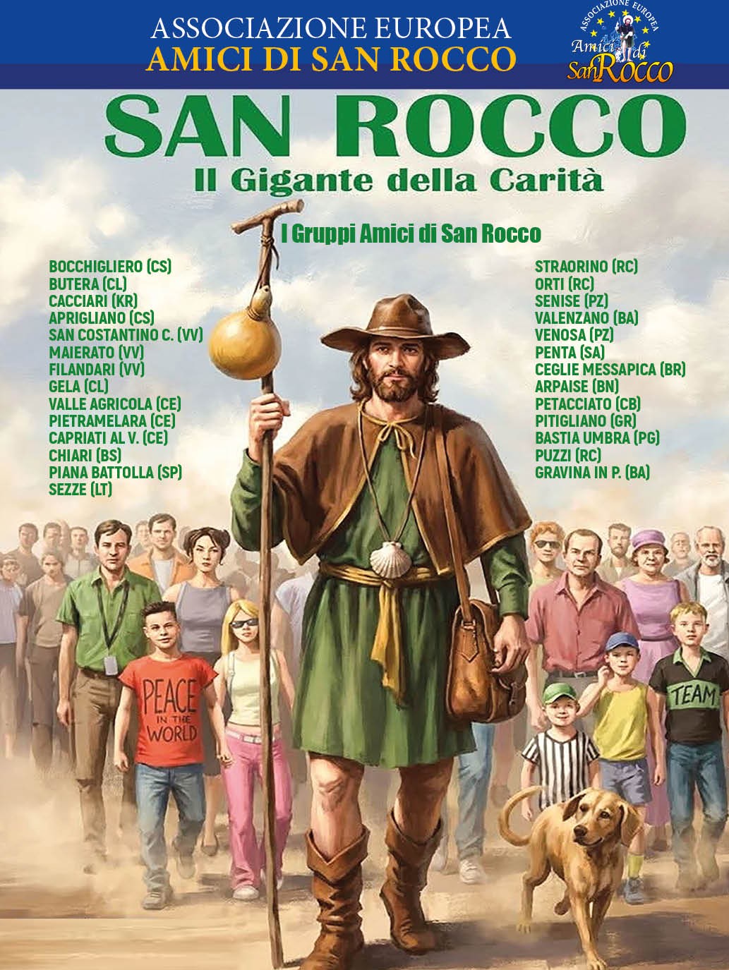 Locandina «San Rocco, il Gigante della Carità» con l'elenco dei Gruppi Amici di San Rocco